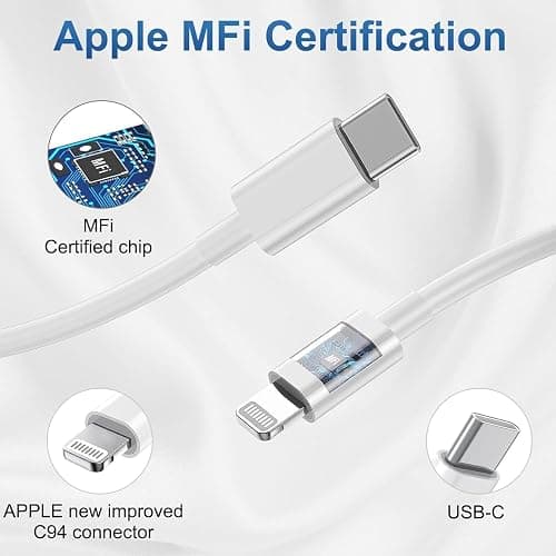iPhone Charger Fast Charging 2 Pack Type C Wall Charger Block with 2 Pack [6FT&10FT] Long USB C to Lightning Cable for iPhone 14/13/12/12 Pro Max/11/Xs Max/XR/X,AirPods Pro thumbnail 4