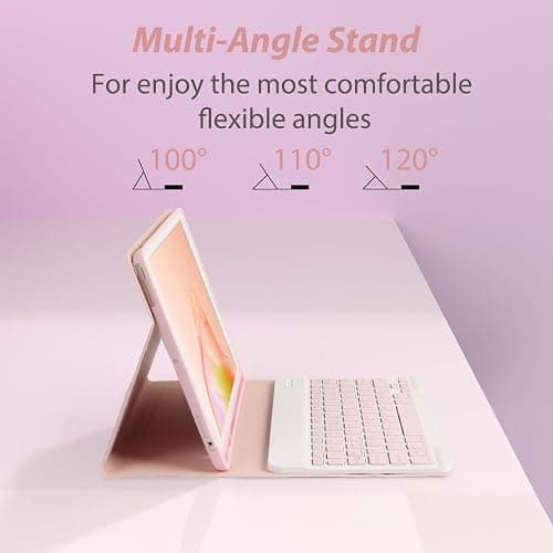 Keyboard Case for iPad 10.2" 9th 8th 7th Generation, Built-in Pencil Holder-Detachable Bluetooth Keyboard with Pencil Holder for iPad Pro 10.5" / iPad Air 3rd Gen-Pink thumbnail 3