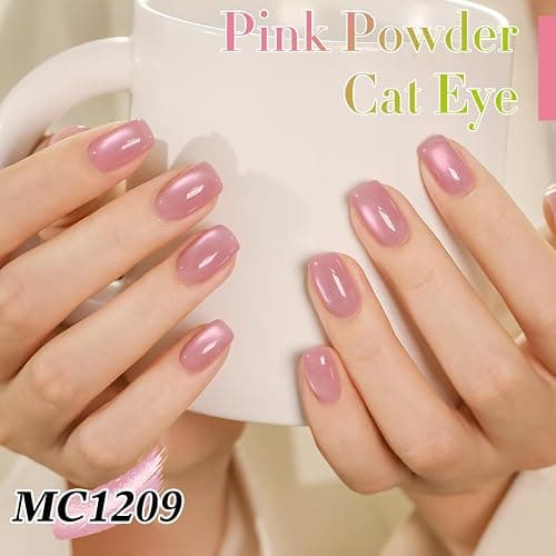 Double Rhythm 0.5 OZ Cat Eye Gel Polish with Magnet 15ML Holographic Glitter Shimmer Translucent Jelly Color Magnetic Nail Polish Salon DIY at Home (Light Purple-MC1209) thumbnail 3