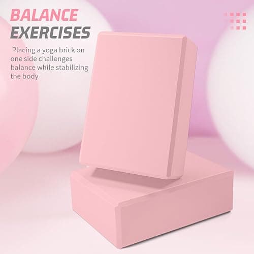 Yoga Blocks 2 Pack 3x6x9IN Foam Block Supportive Latex-Free with Stretch Band, Non-Slip Exercise Blocks for Pilates, Meditation, Balance, Stretching and Deep Poses thumbnail 7