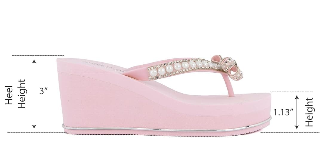 Juicy Couture Keil-Plateau-Flip-Flop: hochmodisch, weiche Strandsandalen, Zehentrenner thumbnail 4