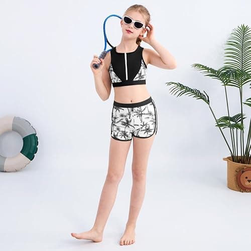 URMAGIC Girls Tankini Swimsuit Color Block Two Pieces Bathing Suit with Shorts Teen Girls' Swimwear Bikini Set Swim Suit thumbnail 5