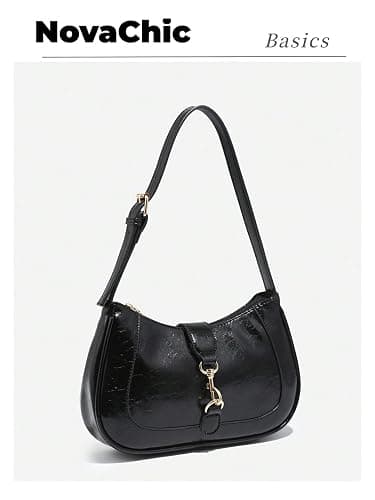 RoseSeek Women's Retro Vintage Zipper Shoulder Bag Adjustable Strap Elegant Underarm Purse Hobo Handbags thumbnail 2