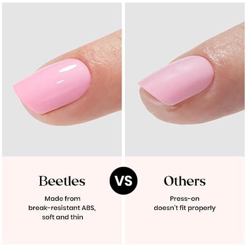 Beetles Press On Nails Kit - Bubble Pop | 720Pcs 24 Colors Short Square Press On Nails | 15 Sizes French Glossy Glitter With Nail Glue & Nail Tabs Stickers, Fake Nails Kit Art For Women thumbnail 7