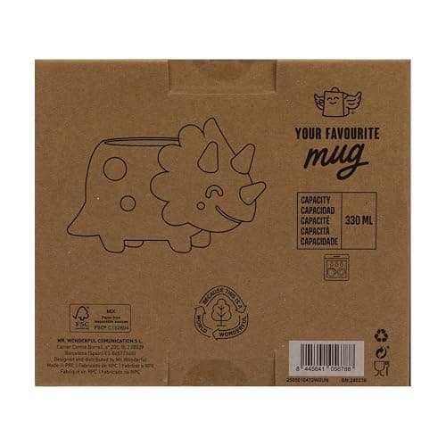 Mr. Wonderful - Mug 3D - Dinosaure - Mug en céramique en forme de dinosaure Capacité : 330 ml, White thumbnail 6