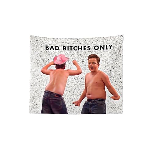 Funny Meme Gibby "Bad Bitches Only" Flag for Dorm - 5x3 ft with Hanging Tools and Double Sided Tape - Image 1