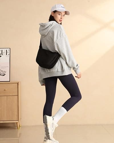Crossbody Sling Bag for Women Men Trendy, Crescent Bag with Adjustable Strap, 2 Zippers Lightweight thumbnail 3