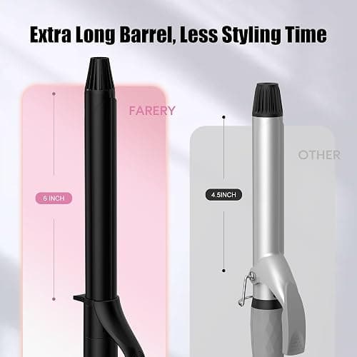 FARERY Long Barrel Curling Iron 1 Inch, Ceramic Curling Iron for Thin Hair, Infused Argan Oil & Keratin, Long Lasting Styling, 11 Adjustable Temp, Include Clips & Silicone Pad thumbnail 4