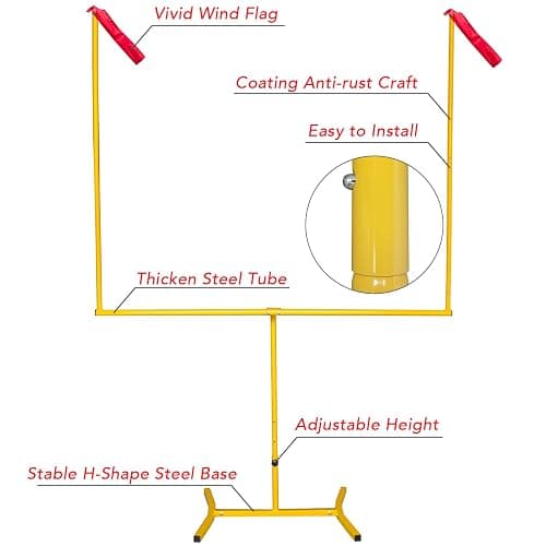 Football Goal Post, Adjustable Height Field Goal Post with Football, Sturdy Steel Tube Frame, Powder Coating Anti-Rust Craft, Easy to Assemble thumbnail 6
