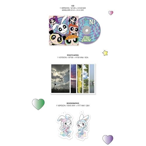Get Up 2nd EP Album THE POWER PUFF GIRLS X NJ Box ver. / Random Photobook + Lyric Book + Stickers Postcards + Bookmarks + 3 Extra Photocards K-POP Sealed Album thumbnail 5