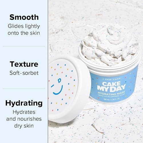 I DEW CARE Wash Off Face Mask - Cake My Day | With Hyaluronic Acid, Self Skin Care, Facial Treatment, Vegan, Cruelty-Free, Paraben-Free, Exfoliating, Deep Cleansing Detox, 3.38 Oz - 02 Cake My Day thumbnail 4