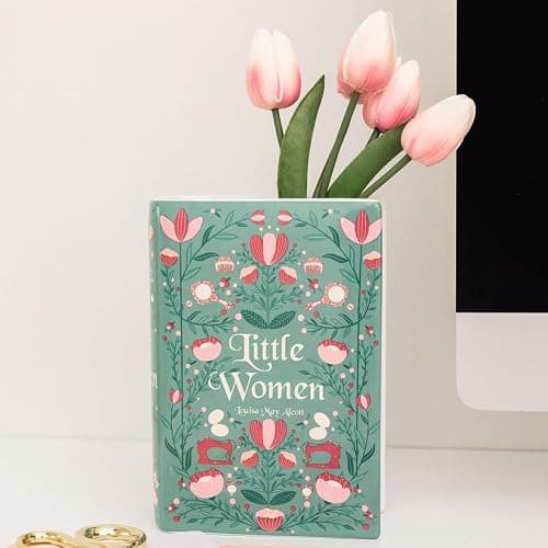 Steel Mill & Co Original Large Book-Shaped Decorative Vase, Ceramic Vases for Home Decor, Cute Bookshelf Decor, Unique Vase for Mother's Day, Little Women thumbnail 2