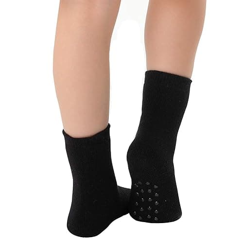 JORMATT 6 Pairs Toddler Thick Thermal Crew Socks Baby Winter Socks Boys and Girls Cute Warm Slipper Socks with Non Slip Girps - 4-6 Years - Boy's Solid, 6 Pairs thumbnail 2