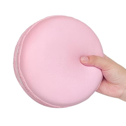 funnysquee Gaint Macaron Slow Rising Squishies,Jumbo Squishys Birthday Gift for Kids, Stress Relief Kawaii Squishie Toys (Pink) thumbnail 5