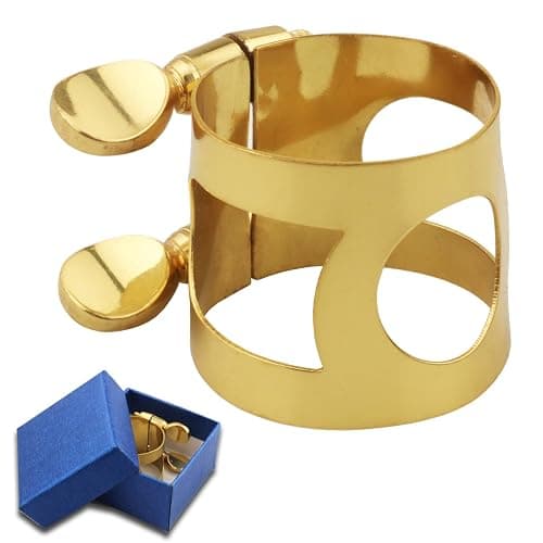 Alto Sax Mouthpiece Ligature Double Screws Saxophone Gold Ligature Fastener - Image 1