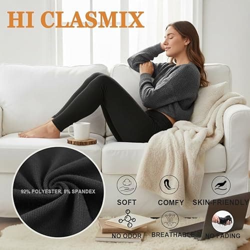 3 Pack High Waisted Leggings for Women- Full Length Capri Black Buttery Soft Tummy Control Yoga Pants for Workout Athletic thumbnail 4
