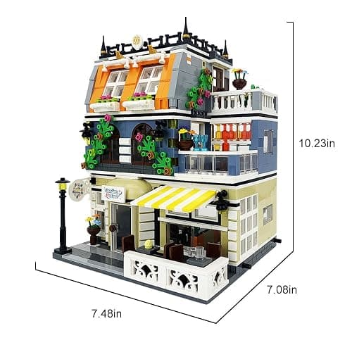 ENJBRICK Garden Hotel Assembly Square Building kit,Modular House Building Blocks Model Set for Teens and Adults.Collectible Display Toy Building Set 1284 PCS thumbnail 3