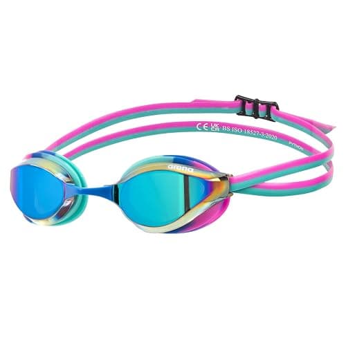 ARENA Unisex Python Racing Swim Goggles for Men and Women Anti-Fog No Leak Max Comfort Dual Strap, Mirror/Non-Mirror Lens - Image 1