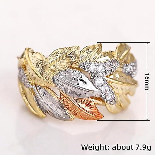 Fashion 3-Tone Bright Cubic Zirconia for Women Statement Jewelry for Engagement Party thumbnail 7