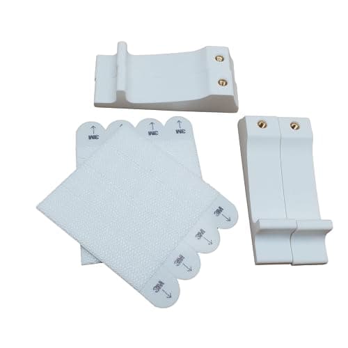 'Just Hanging Pegboards' Pegboard Wall Mounting Hardware, Compatible with IKEA SKADIS, Compatible with Command Strips. No Wall Holes Required. Pegboard Screws not Included. (Matte White) thumbnail 3