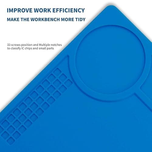 Hengtianmei Heat Insulation Silicone Repair Mat with Scale Ruler and Screw Position for Soldering Iron, Phone and Computer Repair Size: 14 x 10 Inches (H-201) thumbnail 4