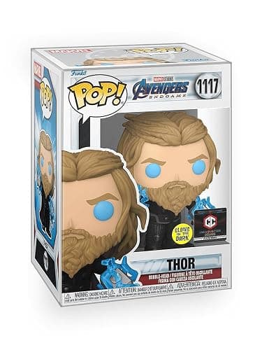 Funko Pop! Marvel: Avengers End Game - Thor with Mjolnir (Glows in The Dark) Limited Edition Exclusive Vinyl Figure Collectibles Bundled with Box Protector - Image 1