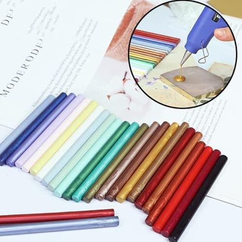 Pearl White Wax Seal Sticks, ONWINPOR 30pcs Glue Gun Metallic White Wax Sealing Sticks for Waxseal Stamp, Wedding Invitations, Envelope Letter Sealing (Pearl White) thumbnail 6