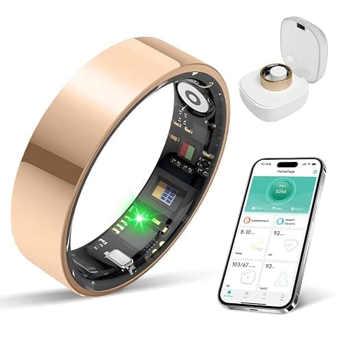 BIEMHA Smart Ring for Women & Men, Health Tracker with Sleep，Exercise Monitoring, iOS&Android Compatible, IP68 Waterproof, No Subscription, 5-Day Battery (Rose Gold, 9) - Image 1