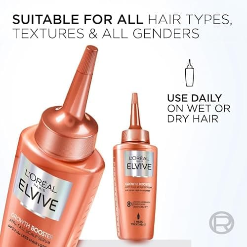 L'Oréal Paris Elvive Growth Booster Hair Growth Serum, Anti Hair Loss 102ml | With Aminexil, Niacinamide & Ginger Extract, Reduces Hair Loss & Boosts Density for Men & Women, Hair Loss Scalp Treatment thumbnail 6