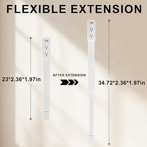 Outlet Extender Stick - Features USB-A, USB-C and 2 AC Outlets, Extends 22"-34", Rotates 180° Access Hard-to-Reach Outlets, Wall Plug Power Socket Expander Nightstands, Sofa, Desks and More thumbnail 6