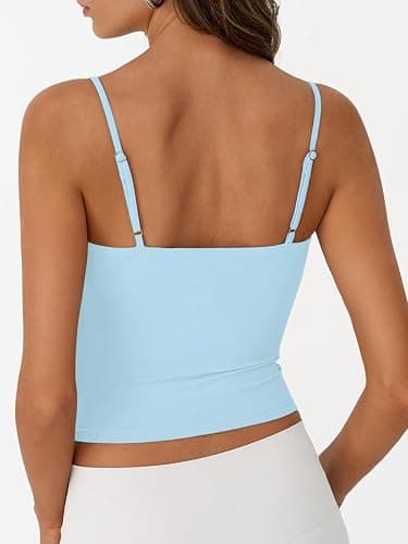 Trendy Queen Double Lined Tops for Women Adjustable Camisole Summer Teens Cute Going Out Spaghetti Strap Crop Tank Tops thumbnail 4