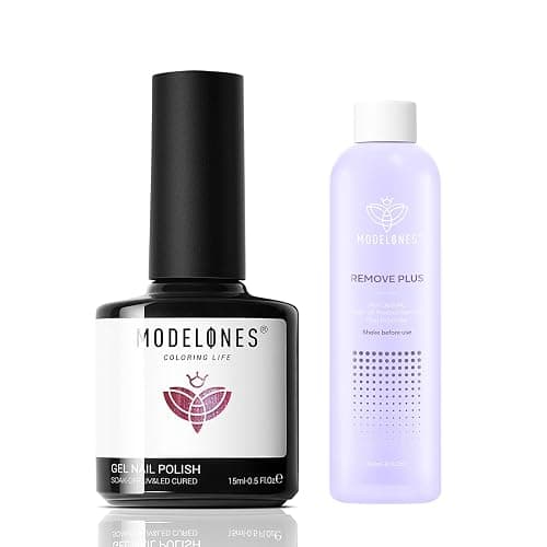 Modelones Nail Polish Remover, Acetone Nail Polish Remover and Glitter Sparkle Reflective Gel Rose Soak Off 8 Fl Oz for Nail Art Design LED Manicure Salon DIY at Home 1 PCS, Rose - Image 1