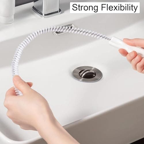 KEYRI 3Pcs Sink Cleaning Brush Flexible Drain Waterpipe Dredge Tool Tube Overflow Cleaner Pipe Dredging Unblocker Hair Catcher Bath Plug Sewer, 45cm, (SCS2) thumbnail 7