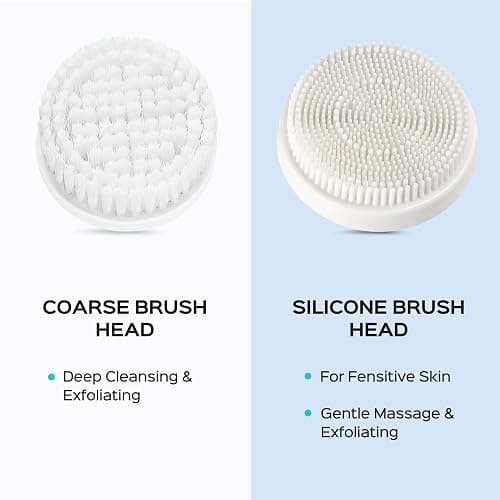 COSLUS Facial Cleansing Brush Silicone Face Scrubber: 2 in1 FBS-D Electric Exfoliating Massage Device Waterproof Deep Cleaning Exfoliation Rotating Spa Machine - Electronic Skin Care Wash Clean System thumbnail 7