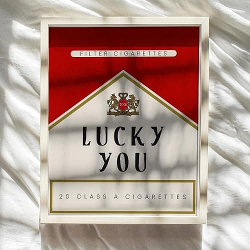 Cute Aesthetic Trendy wall decor - Lucky You Gallery Wall Art & Decor - 70s Retro Vintage Minimalist Modern art - Funky Decor - Maximalist Eclectic Home Decor - Preppy Positive Quotes Posters 8x10 thumbnail 8