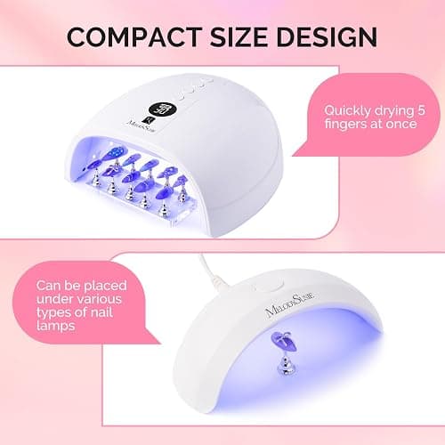 MelodySusie Nail Stand for Press Ons, Big Transparent Acrylic Magnetic Base for Painting Display with Brush Holder and 100 Pcs Reusable Double-Sided Tape for Home DIY Salon Supplies thumbnail 5