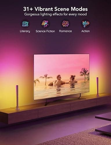 Govee RGBIC Light Bars, 15 Inches WiFi TV Backlight Suitable for 45-70 inch TVs, Smart Light Bars with Multiple Placement Options, Work with Alexa and Google Assistant, White thumbnail 5