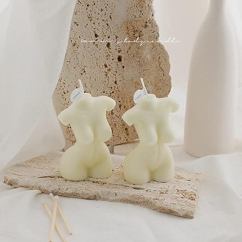 Shinekoo Bougie artistique en forme de corps féminin, parfum vanille, décoration d'intérieur, cadeau de mariage, 10 cm x 7,5 cm thumbnail 4