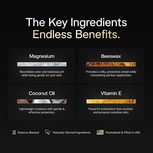 BASED Performance Deodorant For Men, All Day Odor Protection, Aluminum Free with Magnesium, Beeswax & Shea Butter, Paraben-Free, Naturally-Derived Santal Sandalwood Scent thumbnail 3