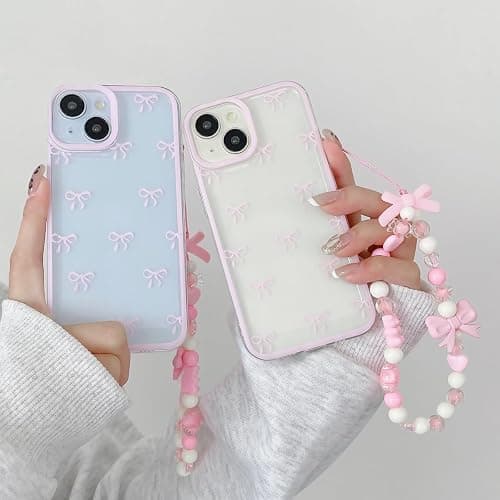 Ribbon Bowknot Case for iPhone SE 2022/2020,Pink Bows Phone Case for iPhone 8/7 Cute Bow Cases Clear Soft TPU Protective Cover for Women & Girls, (Pink,iPhone 7/8/SE) - Pink - iPhone 7/8/SE thumbnail 6
