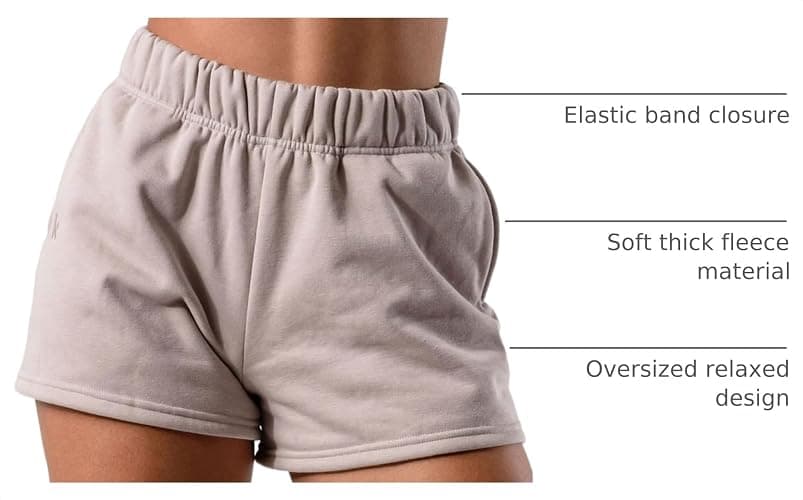 Kamo Fitness CozyTec Cotton Comfy Women's Sweat Shorts | Women Shorts High Waisted Lounge Comfort Cotton Shorts with Pockets for Gym, Yoga, Travel & Everyday Wear thumbnail 4