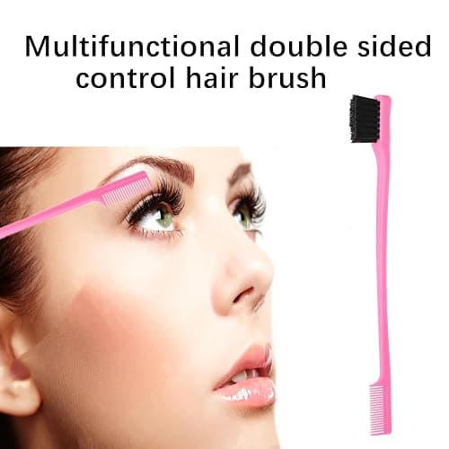 ZVOREI 8Pcs Hair Brushes Set with 4Pcs Topsy Hair Tail Tools 1Pcs Bristle Teasing Hair Brush 1Pcs Edge Control Brush 2Pcs Metal Pin Rat Tail Combs for Woman Girl hair Styling,Edge&Back Brushing,Pink thumbnail 5
