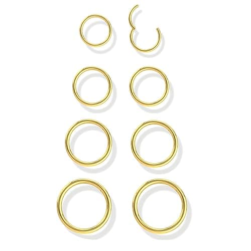 Gold Surgical Steel Nose Ring Set - Image 1