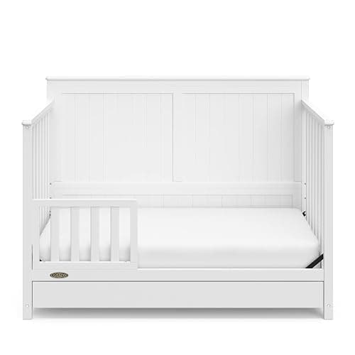 Graco Hadley 5-in-1 Convertible Crib with Drawer – GREENGUARD Gold Certified, Fits Standard Crib Mattress, Converts to Toddler Bed, Daybed and Full Bed, 4 Adjustable Mattress Heights (White) thumbnail 14