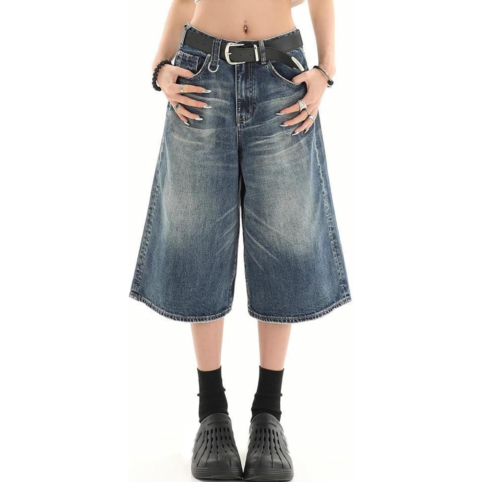 Y2k Baggy Jeans Shorts Jorts Y2k Hip Hop Shorts Skater Jeans Grunge Jorts Aesthetic Pants - Image 1