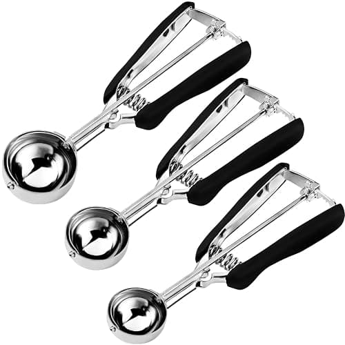 HOMURE H Cookie Scoop Set, Include 1 Tbsp/2 Tbsp/3 Tbsp, Cookie Scoops for Baking Set of 3, 18/8 Stainless Steel, Good Grip, Non-Slip, For Cookies Cupcake Muffin Ice Cream waffle - Image 1