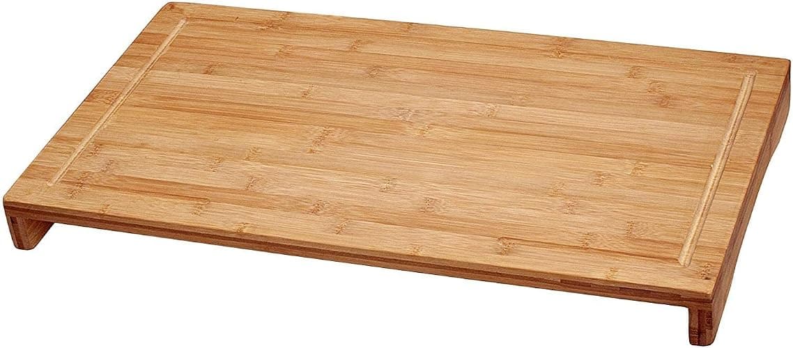 Lipper International Bamboo Wood Over-The-Sink/Stove Kitchen Cutting and Serving Board, Large, 20-1/2" x 11-1/2" x 2" - Image 1