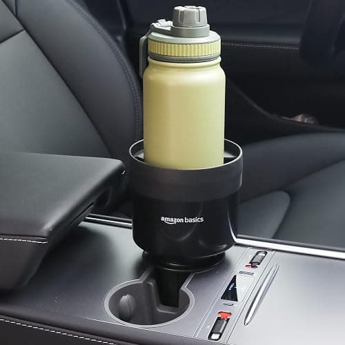 Amazon Basics Car Cup Holder Expander with Adjustable Base, Fits Large Bottles 3.4 to 3.8 in Diameter, Securely Holds Yeti, Hydro Flask and More, Black thumbnail 6