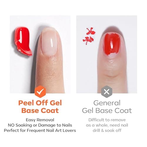 modelones U V Peel off Gel Base Coat, Quick Dry Peelable Base Coat for Gel Nail Polish Beginner Friendly Gentle Protection for Thin & Weak Nails,10ml thumbnail 6