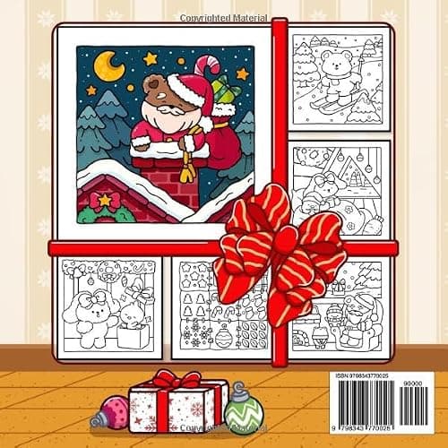 Xmas Times: Coloring Book For Adults And Teens Featuring Cozy Christmas Scenes With Adorable Animal Characters And Cute Objects For Stress Relief (Cozy Xmas) thumbnail 2